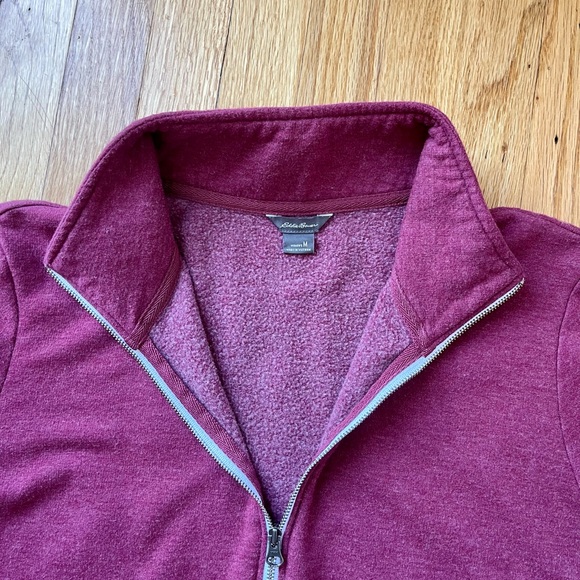 Eddie Bauer Women's Purple Quarter Zip Camp Fleece Pullover Size Medium - Picture 5 of 5